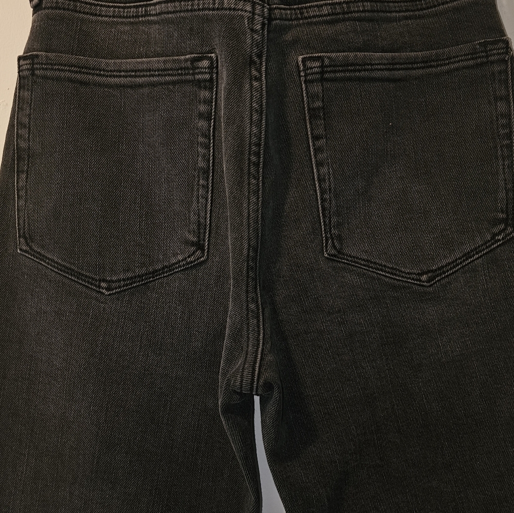 Good American Black Wash Straight Jeans Size 4 / 27 High Rise Denim - Picture 4 of 7